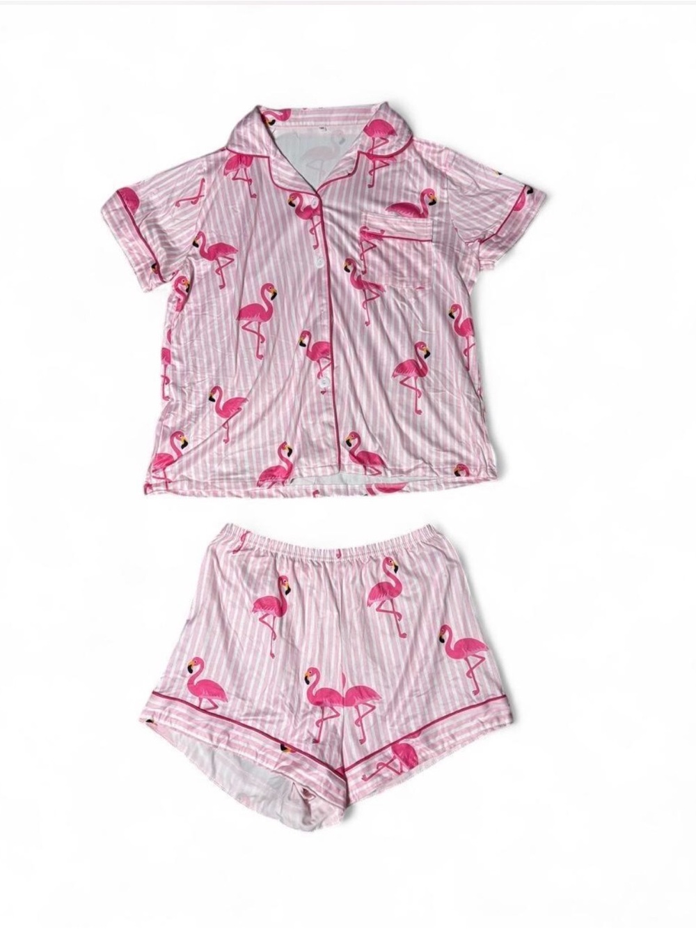 Pink M flamingo pajama set